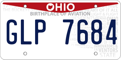 OH license plate GLP7684