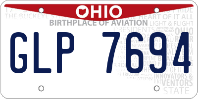OH license plate GLP7694