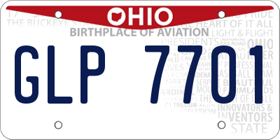 OH license plate GLP7701
