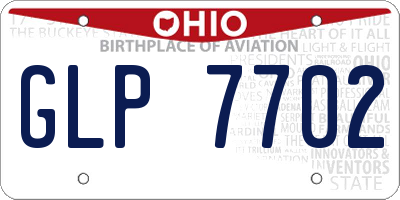 OH license plate GLP7702