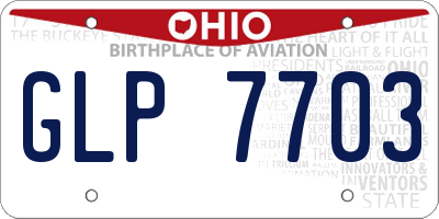 OH license plate GLP7703