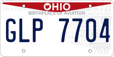 OH license plate GLP7704