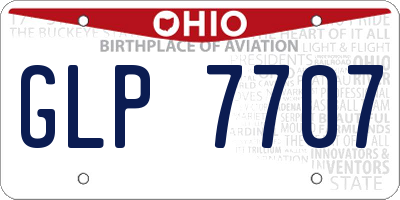 OH license plate GLP7707