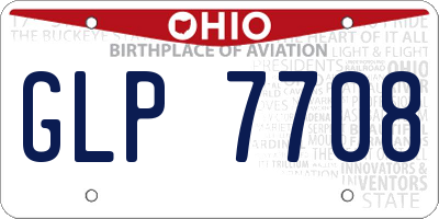 OH license plate GLP7708