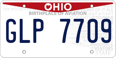 OH license plate GLP7709