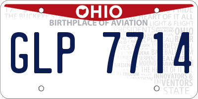 OH license plate GLP7714