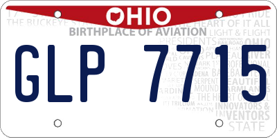 OH license plate GLP7715
