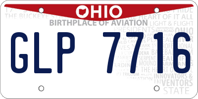 OH license plate GLP7716