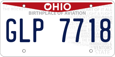 OH license plate GLP7718
