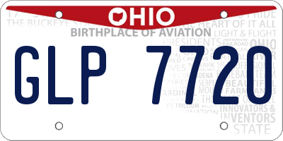 OH license plate GLP7720
