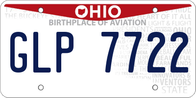 OH license plate GLP7722