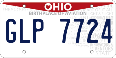 OH license plate GLP7724