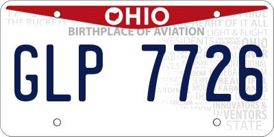 OH license plate GLP7726