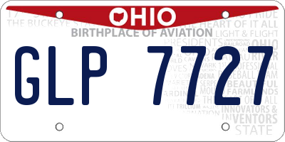 OH license plate GLP7727