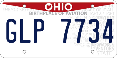 OH license plate GLP7734