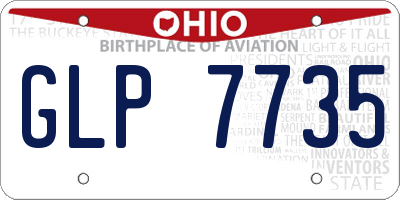 OH license plate GLP7735