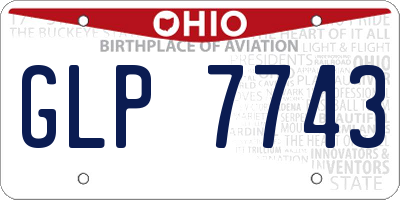 OH license plate GLP7743