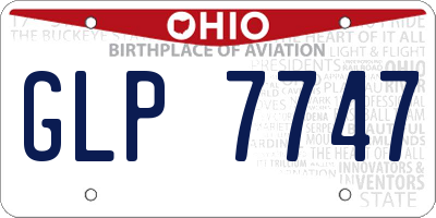 OH license plate GLP7747