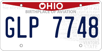 OH license plate GLP7748