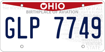 OH license plate GLP7749