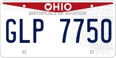 OH license plate GLP7750
