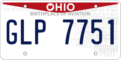 OH license plate GLP7751