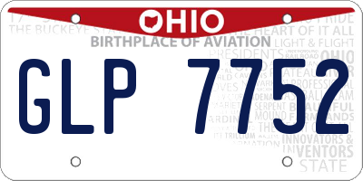 OH license plate GLP7752