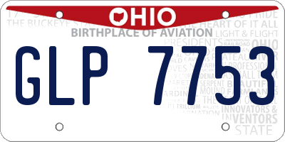 OH license plate GLP7753