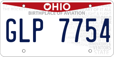 OH license plate GLP7754