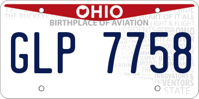 OH license plate GLP7758