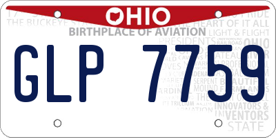 OH license plate GLP7759
