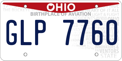 OH license plate GLP7760