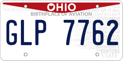 OH license plate GLP7762