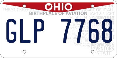 OH license plate GLP7768