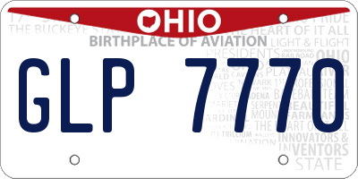 OH license plate GLP7770