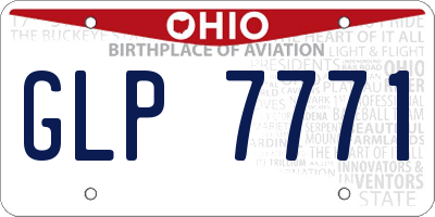 OH license plate GLP7771