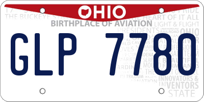 OH license plate GLP7780