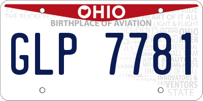 OH license plate GLP7781