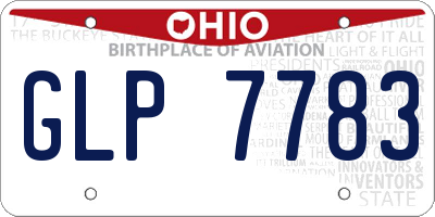 OH license plate GLP7783