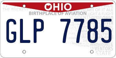 OH license plate GLP7785