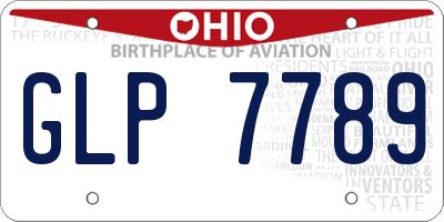 OH license plate GLP7789