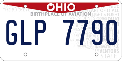 OH license plate GLP7790
