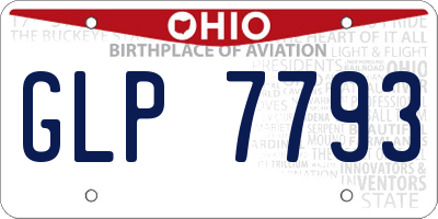 OH license plate GLP7793