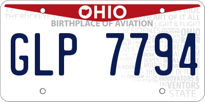 OH license plate GLP7794