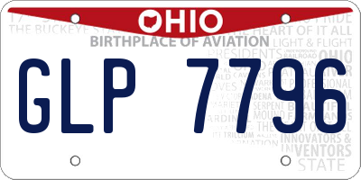 OH license plate GLP7796