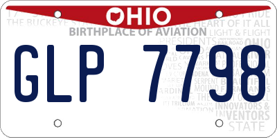 OH license plate GLP7798
