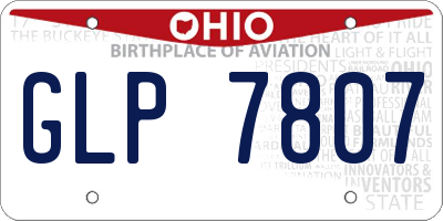 OH license plate GLP7807