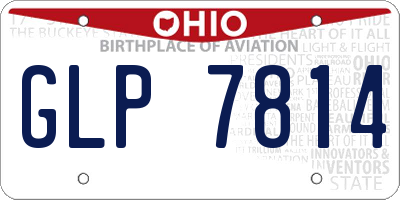 OH license plate GLP7814
