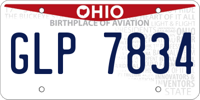 OH license plate GLP7834