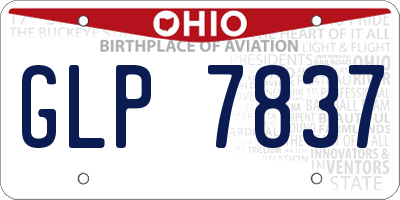 OH license plate GLP7837